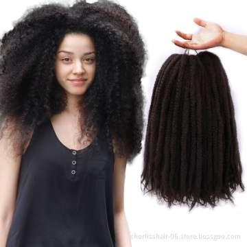 Wholesale cheap Ombre Long Soft Afro Kinky Curly Marley Braids Hair Twist Crochet Braids Hair Synthetic Braiding Hair Extension